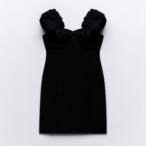 ZARA Balloon Sleeve Mini Dress